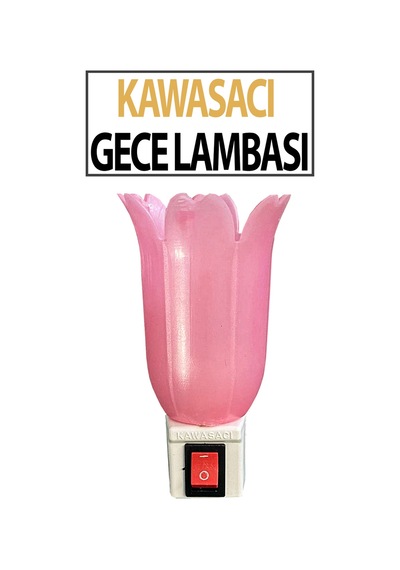 Nostaljik Pembe Gece Lambası, Flaşlı, Çıt Çıt Anahtarlı, 7 Watt Ampüllü, Şık Ve Kullanışlı Pembe