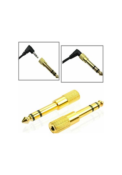 6.3Mm Erkek To 3.5Mm Dişi Çevirici Çivi Jak Gold