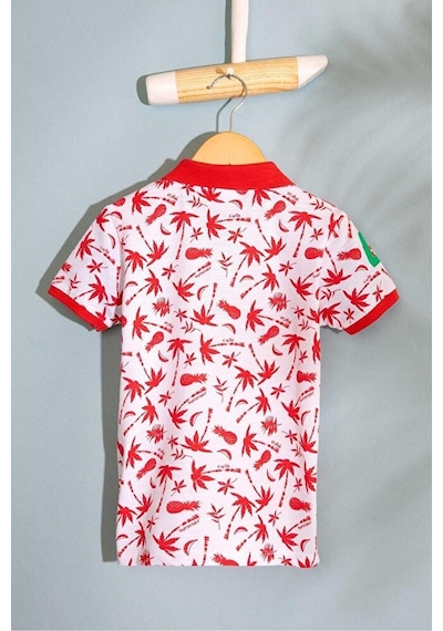 U.S. Polo Assn. Us Polo Erkek Çocuk Polo Yaka T-shirt Nar Çiçeği Rengi Çok Renkli