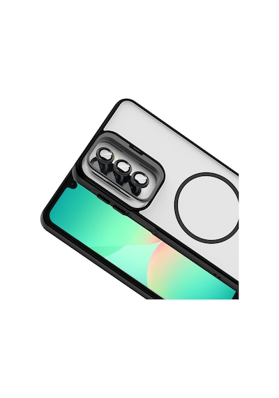 Samsung Uyumlu Galaxy A17 Kılıf Standlı Ve Kamera Lens li Etro Kapak Siyah