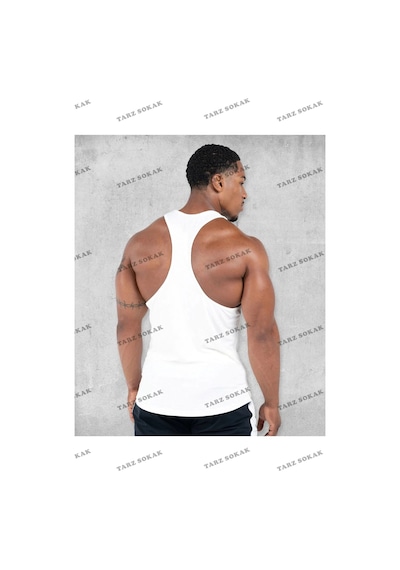 Tarzsokak Gym Fitness Tank Top Sporcu Atleti Beyaz