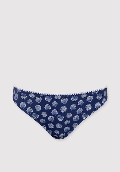 Mavi - Deniz Kabuğu Baskılı Lacivert Bikini Altı 1914061-80946