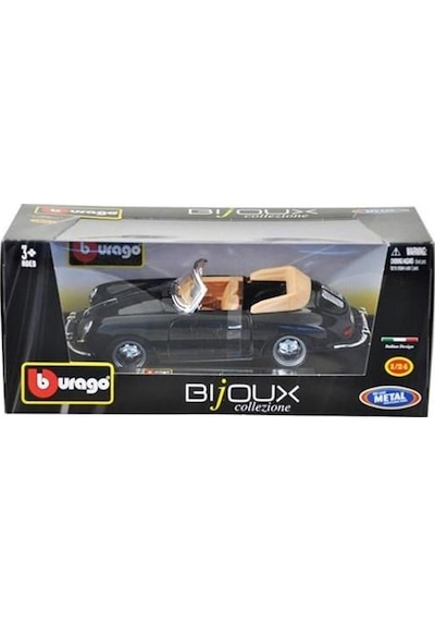Bburago 1/24 Porsche 356b Cabriolet Siyah Model Araba