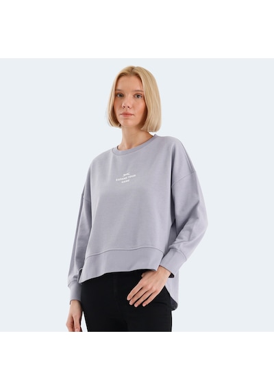 Slazenger VITAL Oversize Kadın Oversıze Lila Sweatshirt