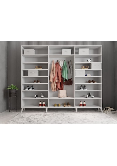 Letto Membran 6 Kapaklı Portmanto Montaj Dahil Beyaz 210 Cm