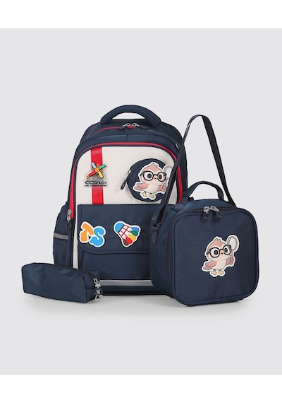 Ççs Kids Premium Okul Çanta Seti 3'lü İlkokul Ortaokul Sırt Çantası Termal Beslenme Çantası Kalemlik Lacivert 51979