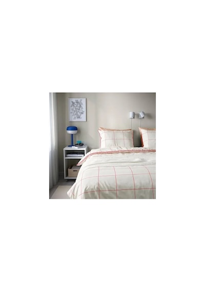 Ikea Bredvecklare Tek Kişilik Nevresim Seti Beyaz Pembe 150 X 200/50 X 60 Cm Açık Pembe - Beyaz