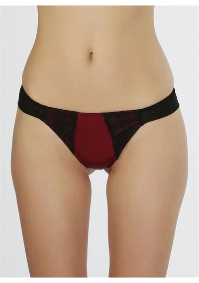 Magic Form 399 Saten Kumaşlı Brazil Külot - Siyah-bordo Çok Renkli