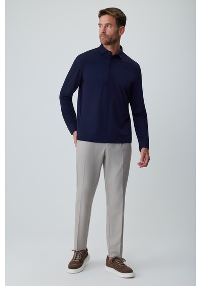 Morven Erkek Lacivert Polo Yaka Rayon Sweatshirt 27ks063002200 Lacivert