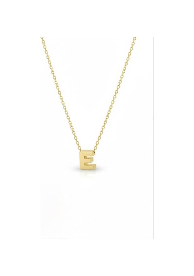 Çgk Çiğdem Gürel Kuyumculuk Minimal E Harf Kolye Gold