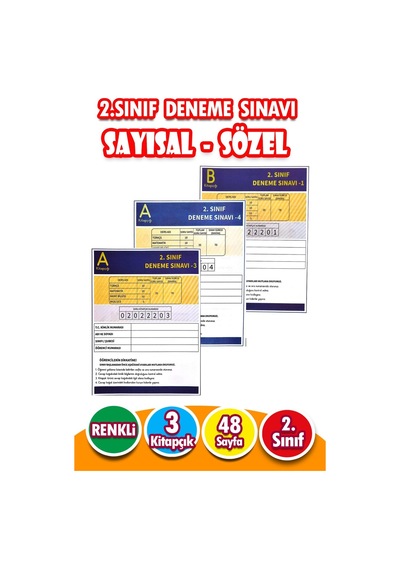 2.sınıf Deneme Sınavı - 3 Kitapcık