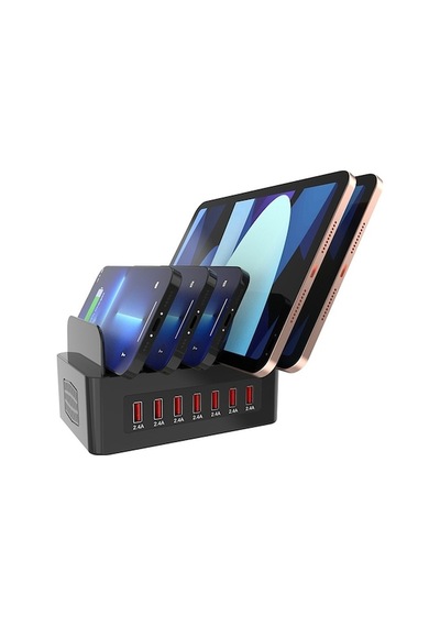 Rogfer Yfy-a52 100w 2.4a 7 X Usb Bağlantı Noktaları Telefon Ve Tablet Standlı Akıllı Şarj İstasyonu