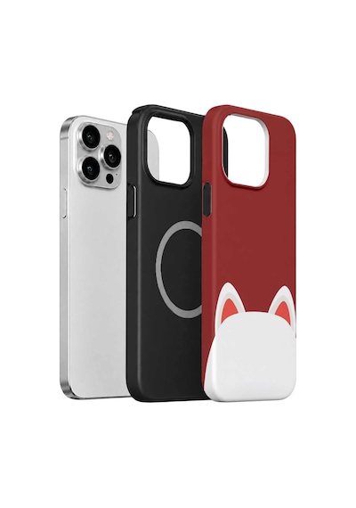 Velvoria Valestra Kedi Kulaklı Apple iPhone Uyumlu 13 Pro Max Magsafe Koruma Kılıfı Valestra Magline - Kedi Kulaklı