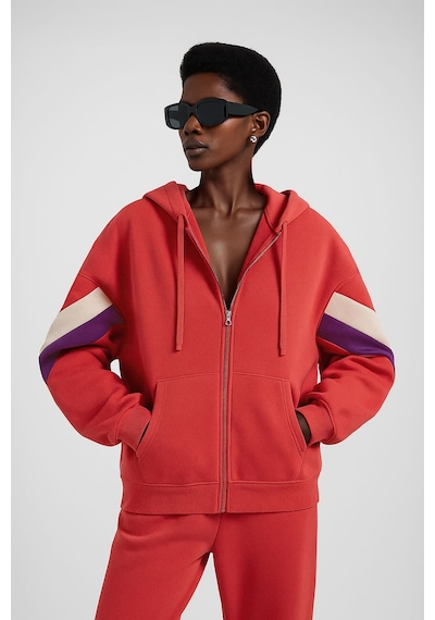 Markapia Kadın Fermuarlı Kapüşonlu Cepli Polar Sweatshirt M S