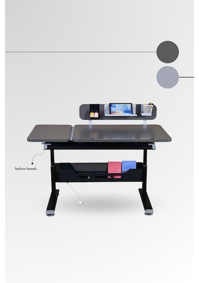 Vega Standart Yükseklik Ve Eğim Ayarlı, Çekmeceli Bilgisayar Ve Ofis Masası, Çalışma Masası Antrasit Gri Vega Standart Yükseklik Ve Eğim Ayarlı, Çekmeceli Bilgisayar Ve Ofis Masası, Çalışma Masası Antrasit Gri