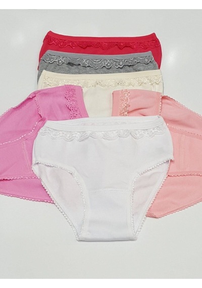 Tutku 0834 Kız Çocuk Ince Bel Pınar Bato-slip-külot - 12'li Kombin Çok Renkli