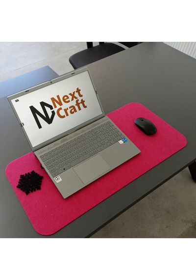 Keçe Bilgisayar Mouse Pedi Masa Üstü Düzenleyici Mat 70x32 Cm Açık Grii
