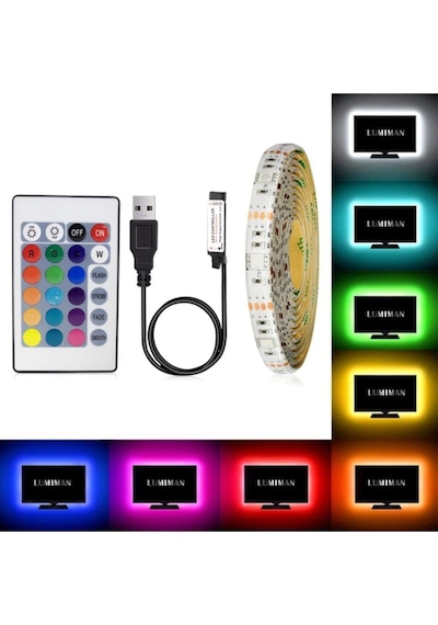 Tv Televizyon Arkası Rgb Şerit Led 5 Metre N11.8836