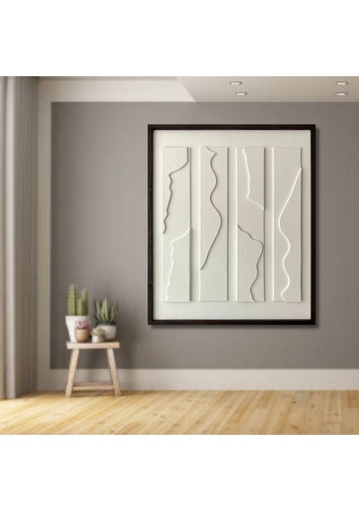 Dekoratif Minimal, 3d Kum Dokulu El Yapımı Soyut Tablo, Tabloda Yeni Boyut-57501