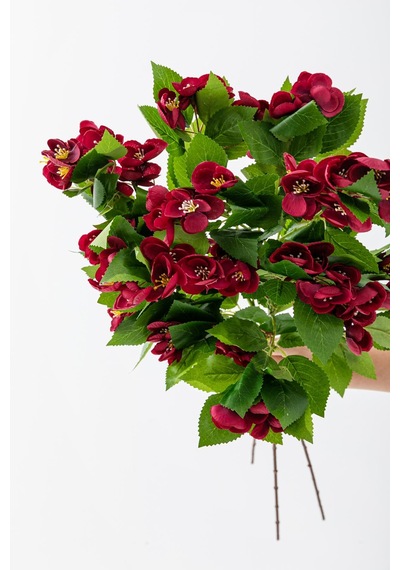 Yapay Lux Menekşe Dalı Bordo 80 Cm 5 Yaprak Bordo