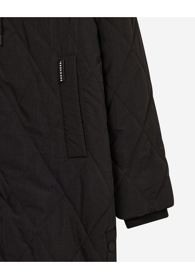 Skechers W Padded Long Diamond Light Jacket Kadın Siyah S2620099-3817