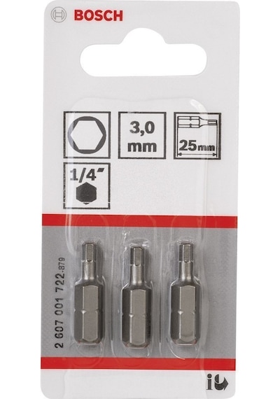 Bosch Hex 3x25 Mm 3'lü Allen Bits Uç Extrahard 2607001722