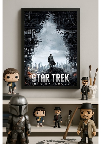 Star Trek Siyah Ahşap Çerçeveli Poster, Dekoratif Film Duvar Tablosu