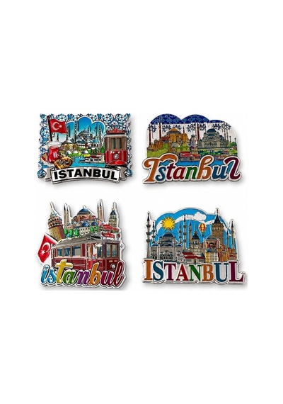 Özel Üretim Şirin Süs Köşe Süsü Parçası İstanbul Temalı Silikon Magnet 1 Adet