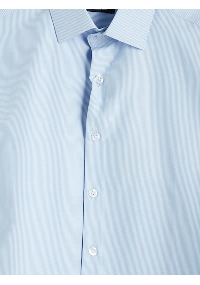 Lcw Busıness Mavi Slim Fit Çizgili Poplin Erkek Gömlek