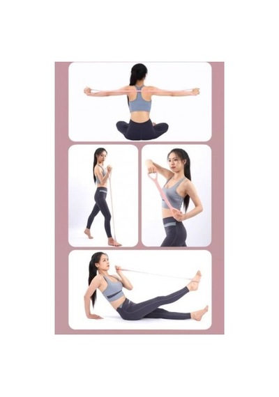 Egzersiz Esnetme Direnç Lastiği 8 Şekilli Pilates Yoga Fitness Kol Bacak Omuz Çalışma Bandı Ev Sporu Çok Renkli