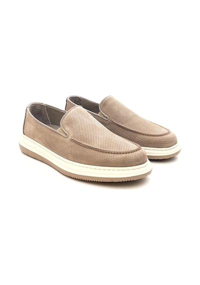 Greyder 64696 Erkek Hakiki Deri Baskılı Lastikli Comfort Casual Ayakkabı Bej