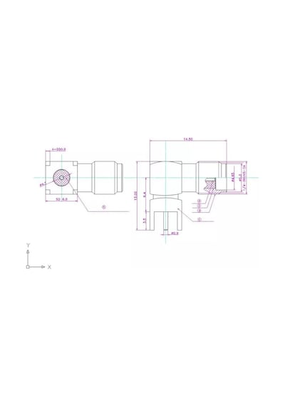 Sma Dişi Şase Pcb Tipi 90 Derece Gold Rf Konnektör Sfp90