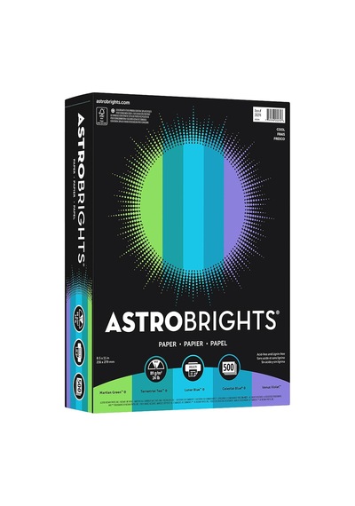 Astrobrights Renkli Kağıt - "cool" Çeşitlilik, 24 Lb Bond Ağırlığı, 8,5 X 11, Çeşitli Soğuk Renkler, 500/rea Genel