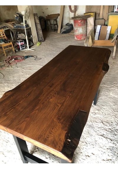 Bintaşmobilya Ceviz Rengi Gürgen Ağacı Bar Masası 180X70.Cm