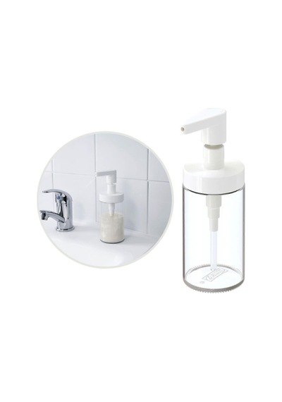 Buççin Online Mağaza Sıvı Sabunluk Banyo Tuvalet Aksesuarı 250ml 4 Adet Cam Beyaz Çok Renkli