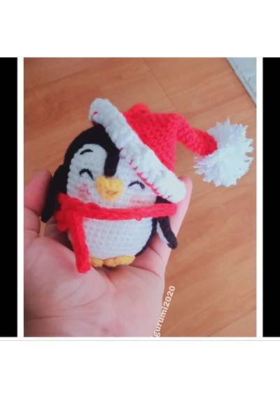 Amigurumi Noel Pengueni sevimli anahtarlık aksesuar