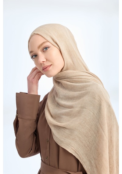 Armanda Organic Touch Ketens Viskoz Şal- 3601 Koyu Bej