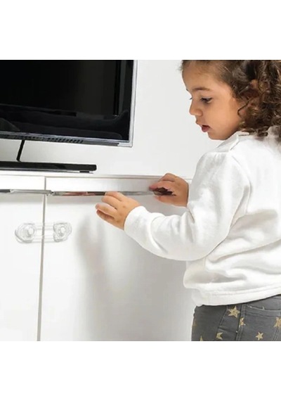2'li Mini Çok Amaçlı Kilit- Çocuk Güvenlik Gereçkerli Çekmece,dolap,kapak Kilidi Şeffaf