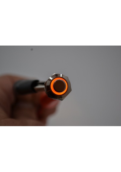 12V Kırmızı Işıklı Yuvarlak Metal 12 MM Yaylı Buton Anahtar