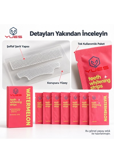 Yues Karpuz Aromalı Diş Beyazlatma Bandı 14 Şerit 7 Uygulama