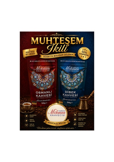 Muhteşem İkili 200 Gr Osmanlı 200 Gr Dibek Kahvesi Geleneksel