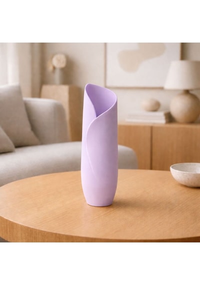 Modern Sarmal Tasarım 3d Baskı Dekoratif Vazo Mor
