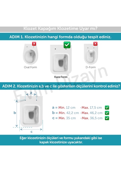 Aqua Bagno Roya Yavaş Kapanan Klozet Kapağı - VitrA S20 Uyumlu