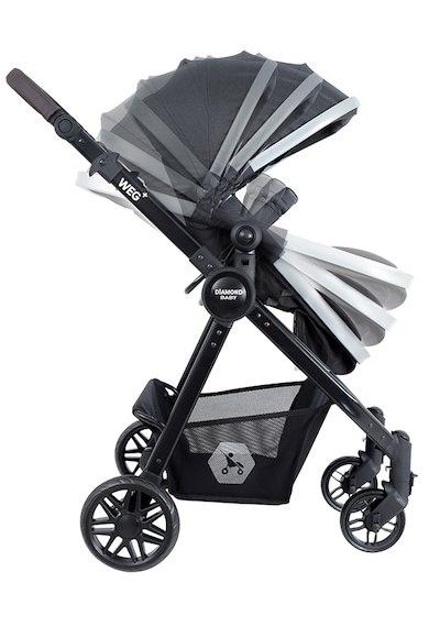 Diamond Baby Weg Travel Seyahat Sistem Bebek Arabası, Pusetli, Çift Yönlü, Ayak Örtülü
