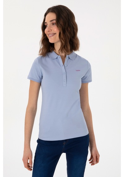 U.S. Polo Assn. Kadın Açık Mavi Basic Polo Yaka Tişört 50305764-VR003 U.S. Polo Assn. Kadın Açık Mavi Basic Polo Yaka Tişört 50305764-VR003