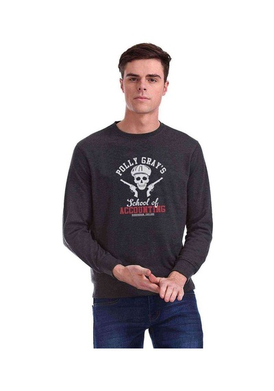 Peaky Blinders Polly Grays School Of Baskılı Füme Erkek Sweat