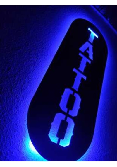 Tattoo Dövme Led Işıklı Ahşap Tablo Tabela (540026744)