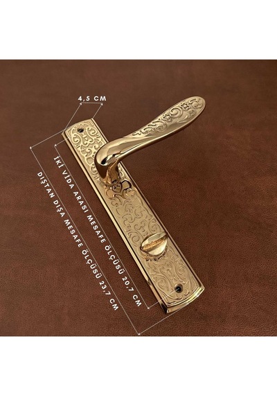 Özen Handles İmza Titanyum Zk19 Zamak Aynalı Wc Banyo Kapı Kolu Sağ Basar 1 Takım