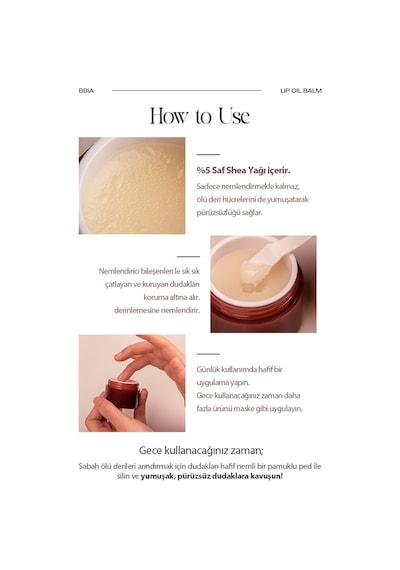 Bbia Shea Yağı İçeren Nemlendirici Dudak Yağı Balmı BBIA Lip Oil Balm