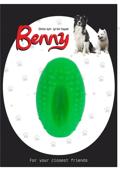 Benny Köpek Oyuncağı Sert Elips Top 8 X 4.5 Cm Yeşil